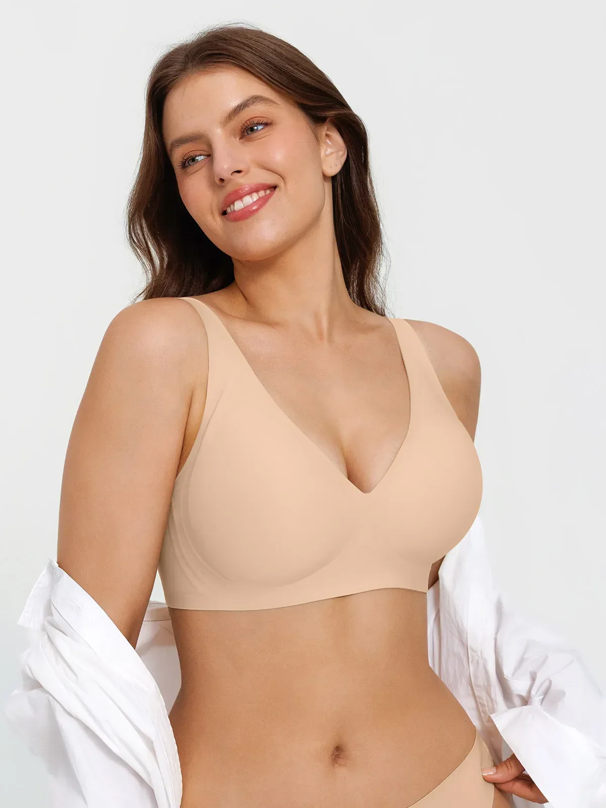 Seamless Wireless Jelly Leopard Contour Minimizer Support Bra