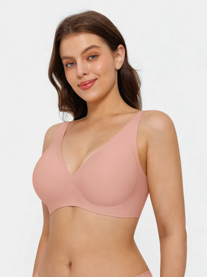 Seamless Wireless Jelly Leopard Contour Minimizer Support Bra