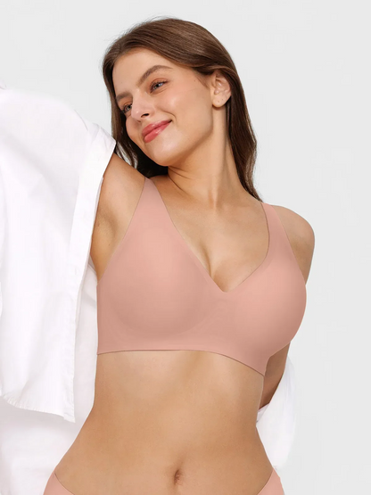 Seamless Wireless Jelly Leopard Contour Minimizer Support Bra