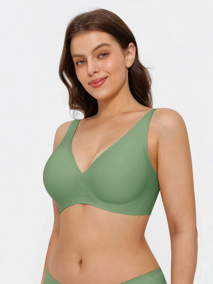 Seamless Wireless Jelly Leopard Contour Minimizer Support Bra