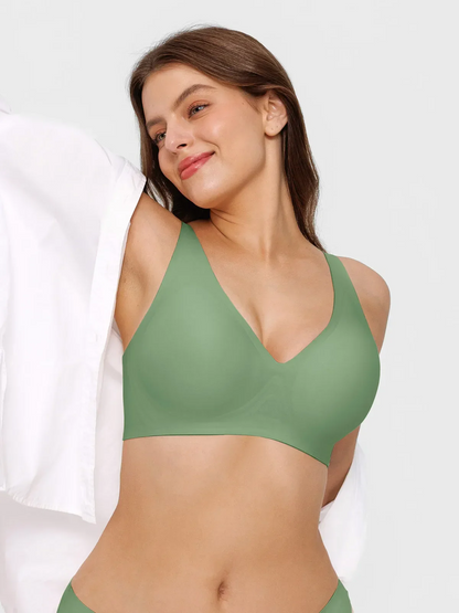Seamless Wireless Jelly Leopard Contour Minimizer Support Bra