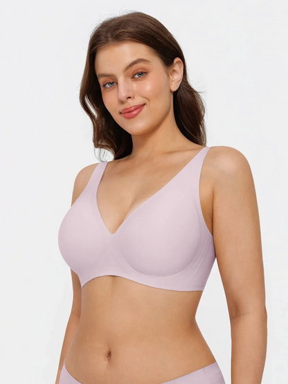 Seamless Wireless Jelly Leopard Contour Minimizer Support Bra