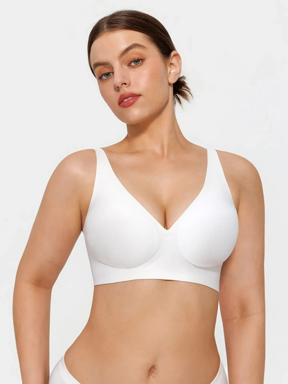 Seamless Wireless Jelly Leopard Contour Minimizer Support Bra