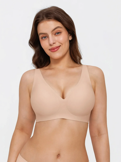 Seamless Wireless Jelly Leopard Contour Minimizer Support Bra