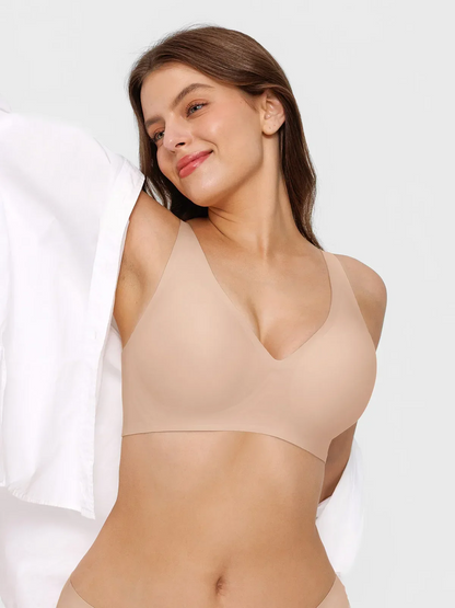 Seamless Wireless Jelly Leopard Contour Minimizer Support Bra