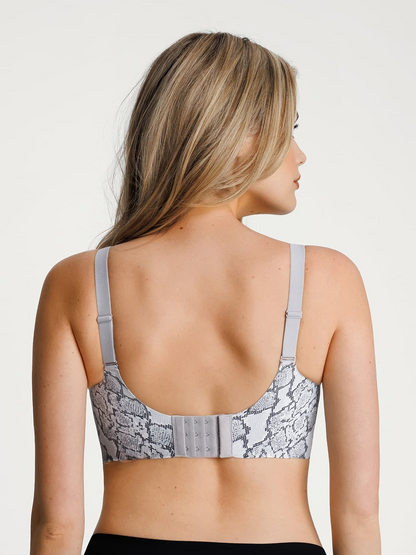 Seamless Wireless Jelly Leopard Contour Minimizer Support Bra