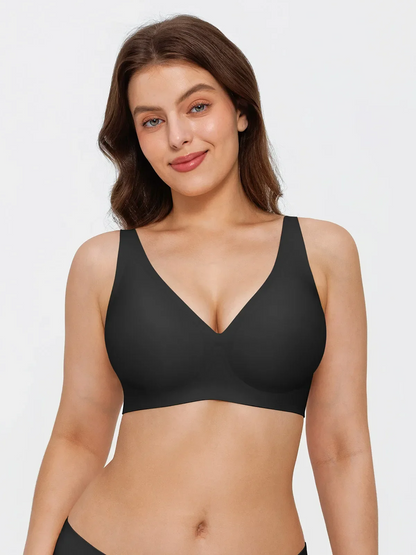 Seamless Wireless Jelly Leopard Contour Minimizer Support Bra