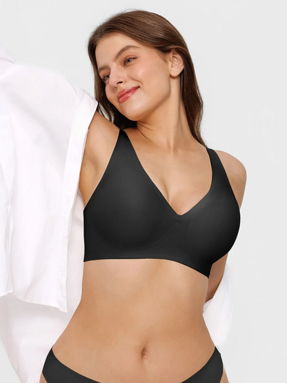 Seamless Wireless Jelly Leopard Contour Minimizer Support Bra